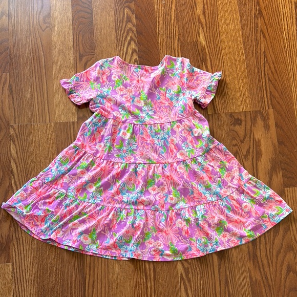 Lilly Pulitzer Floral Pink Kids Dress, size 6-7 - Picture 2 of 3
